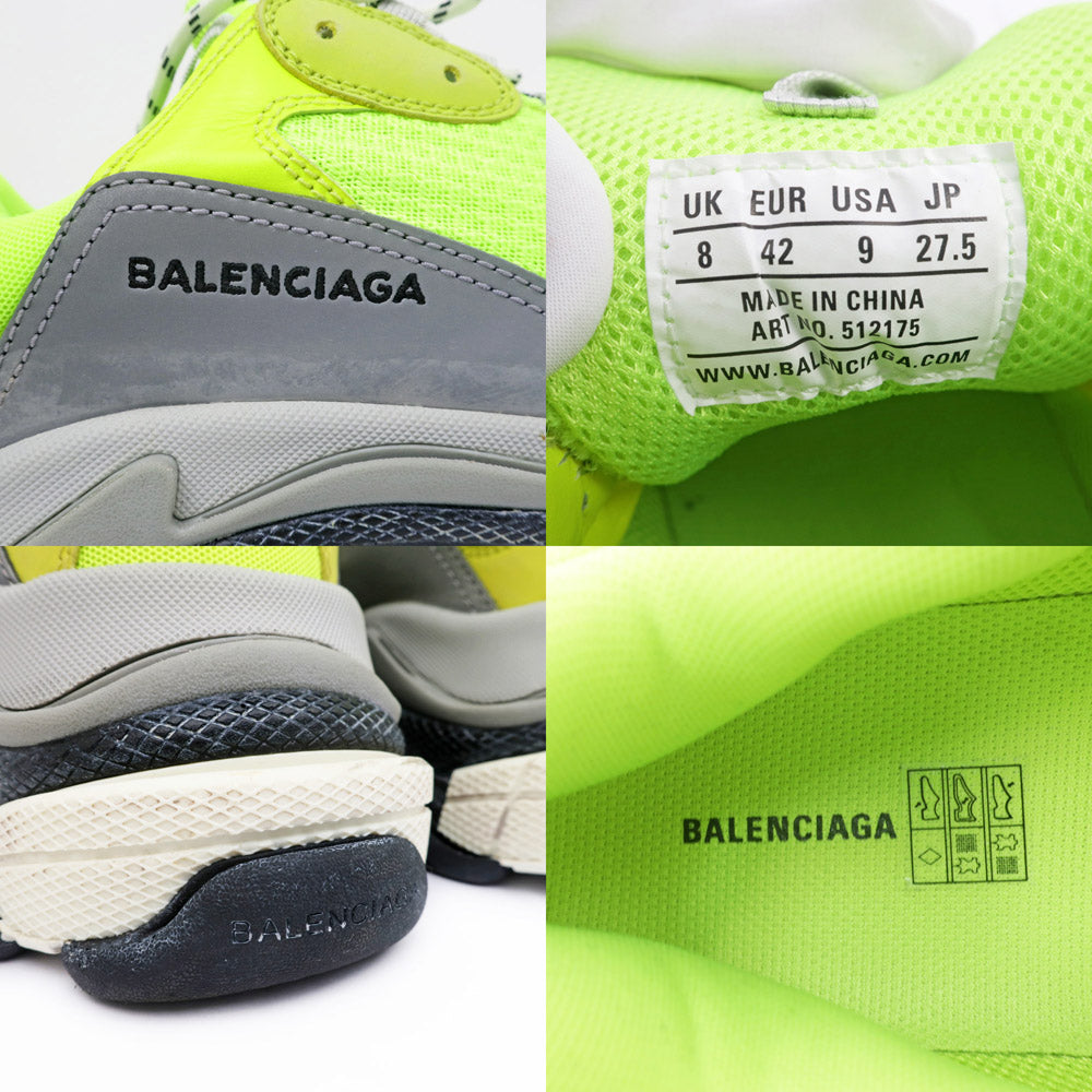 Balenciaga Triple S Sneaker 512175 Size 42 Light Green  Neon  Mens Shoes