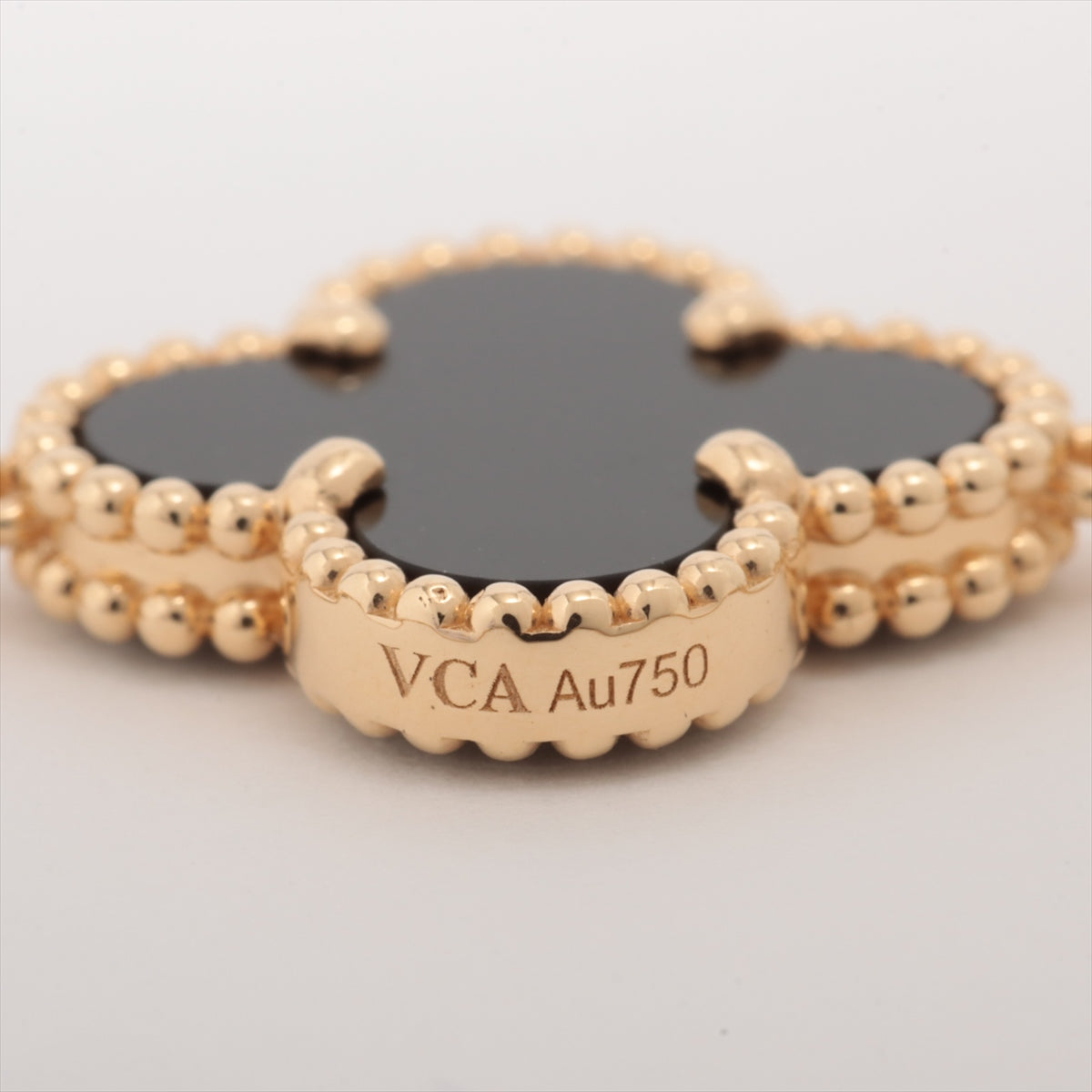 Van Cleef & Arpels Vintage Alhambra 20P Onyx Necklace 750 (YG) 46.5g VCARA43100 Vintage