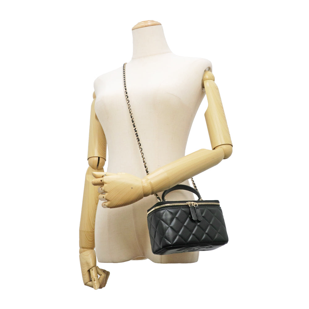 Chanel Vanity Handbag Black  G  AP2199 Women's  Pouch