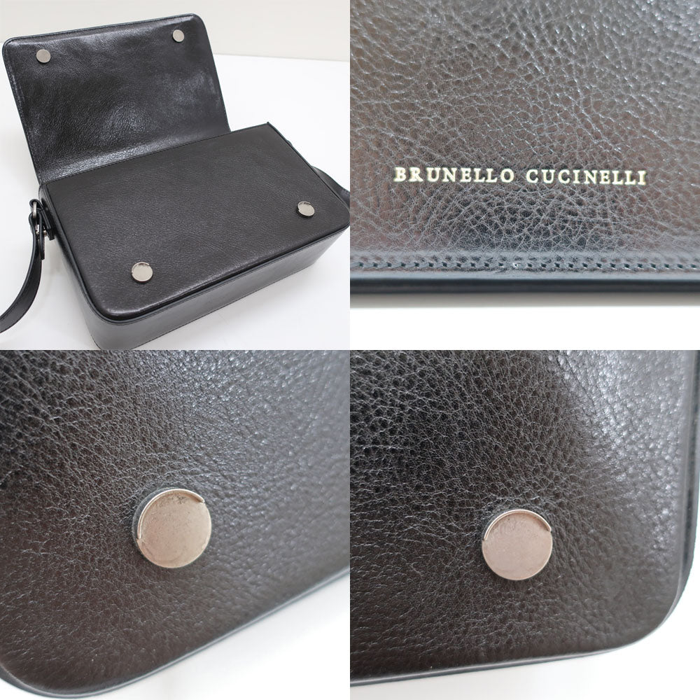 Brunello Cucinelli Handbag 2WAY Black Leather Black Bag