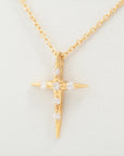 Arc Cross Diamond Necklace 750 (YG)  K18 (YG) 2.1g 0.10 E