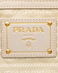 Prada Triangle Logo  Tote Bag BR4383 Beige Nylon Leather  PRADA Higher] Ladies