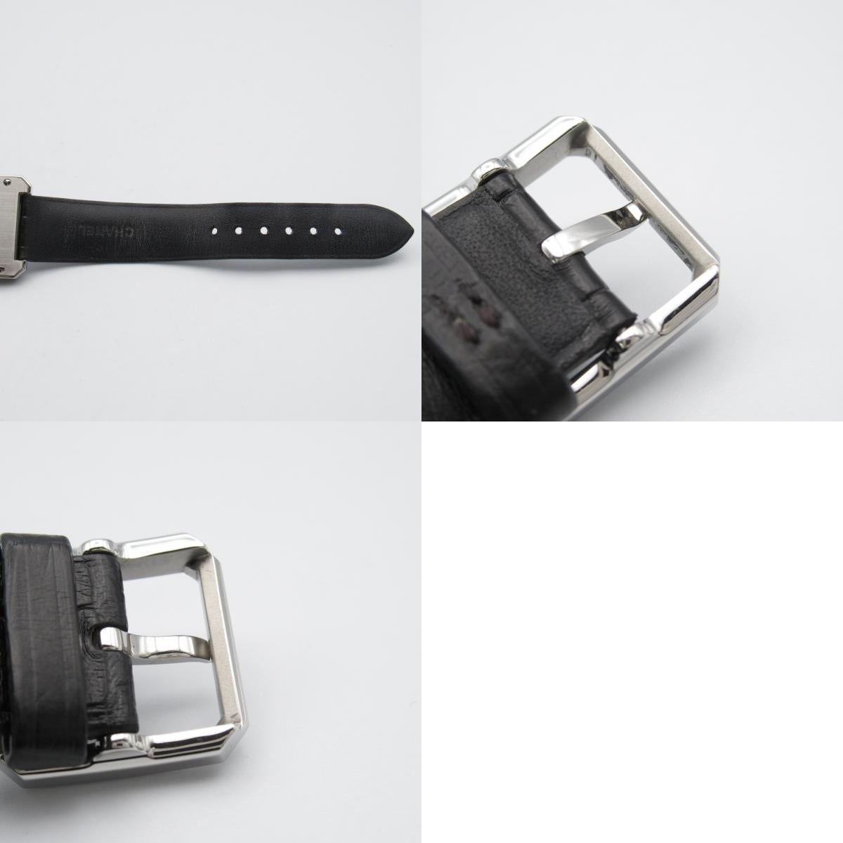 Chanel Boyfriend  Watch Stainless Steel Leather Belt Leather  Black H4884