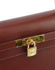 Hermes Rouge H Box Calf Kelly 32 Sellier 2way Shpulder Handbag