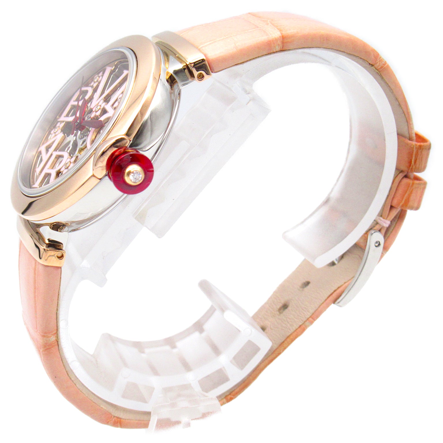 Bulgari BVLGARI Cherry Cherry  Watch K18PG (Pink G) Stainless Steel Leather  Pink / Clear / Skeleton LUP33SG