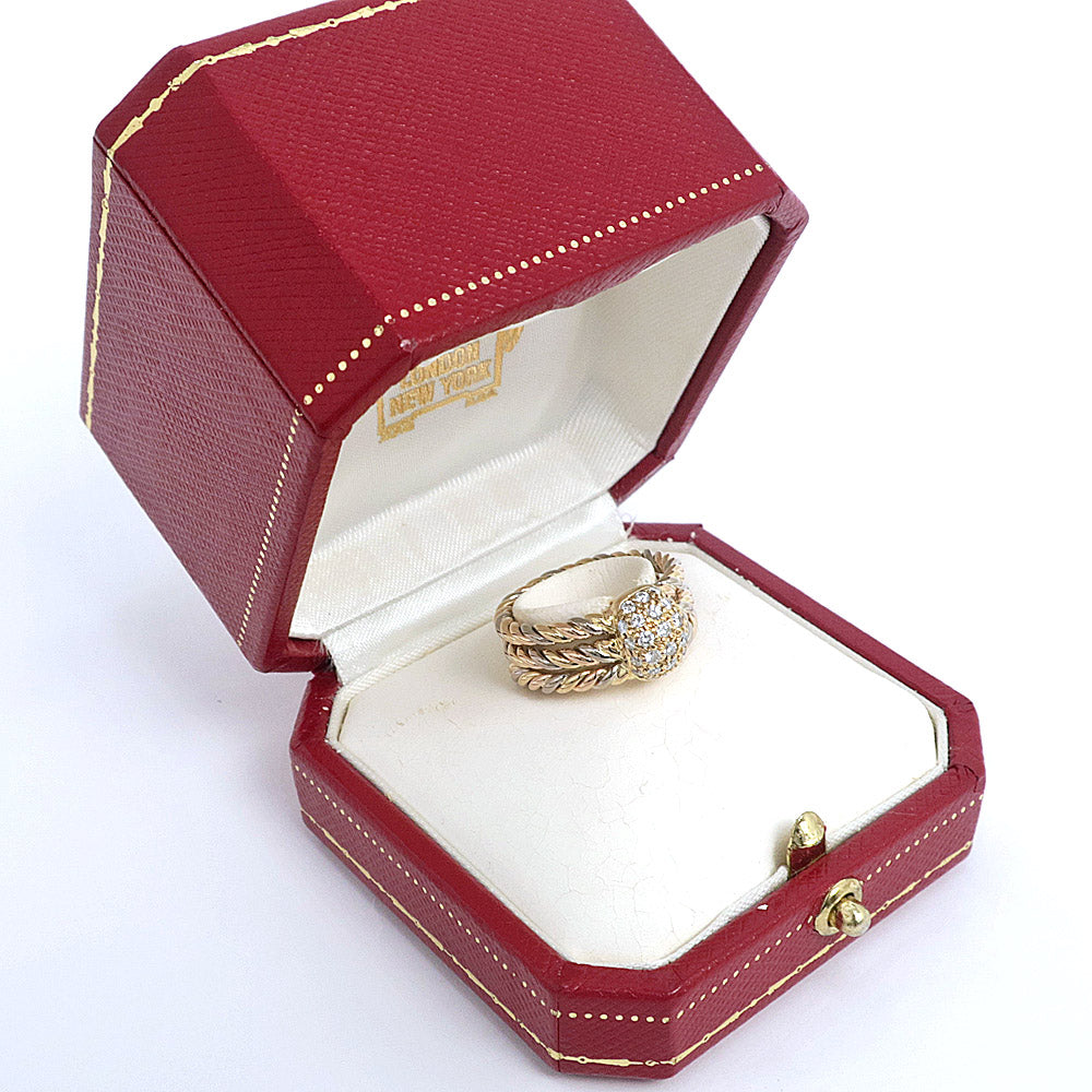 Cartier Cassiopeia Twist Ring 750 K18YG/PG/WG G Three-Color 52 Diamond Ring Jewelry