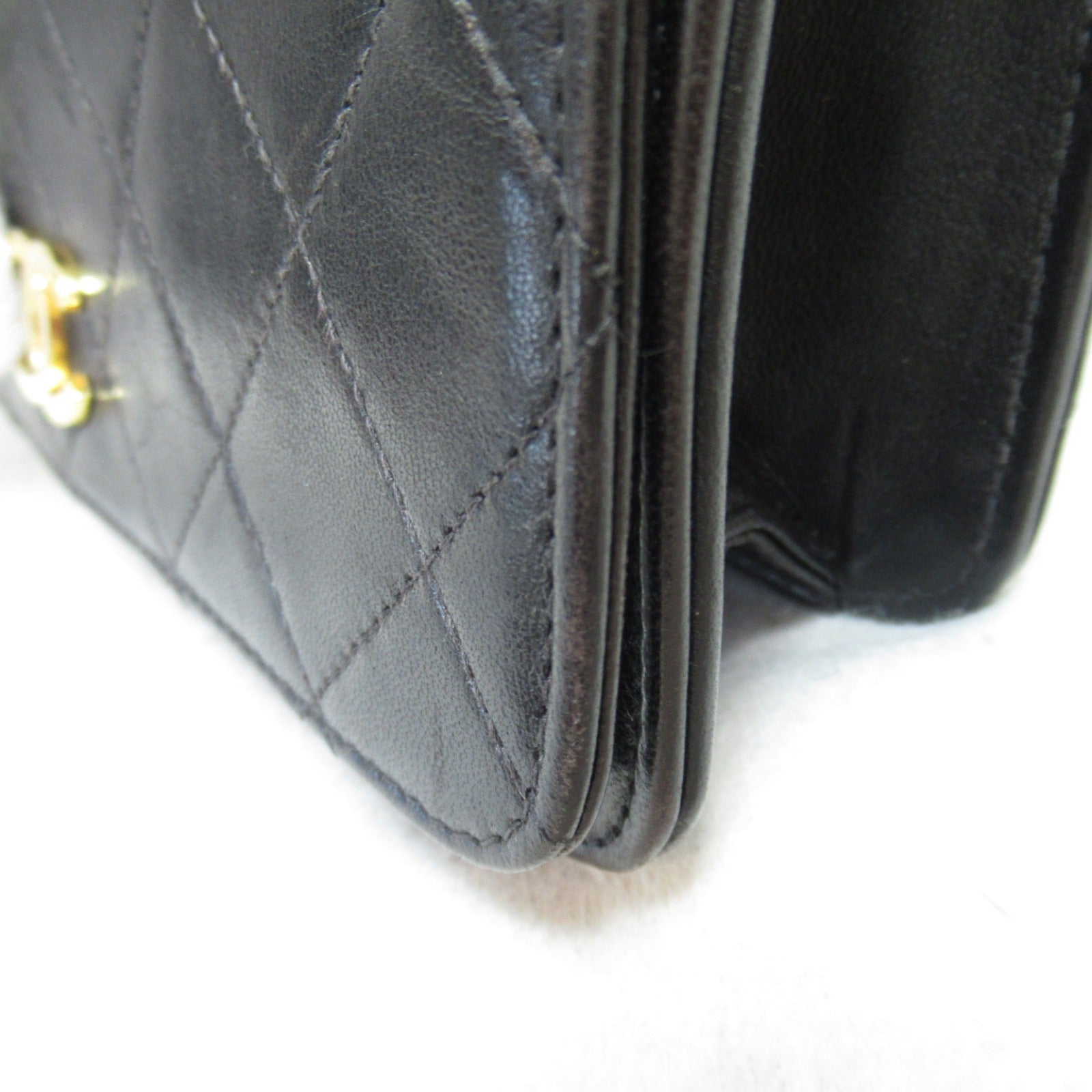 Chanel Mini Matrasse Push Lock Chain Shoulder Bag Shoulder Bag  (Sheep&#39;s Leather)  Black