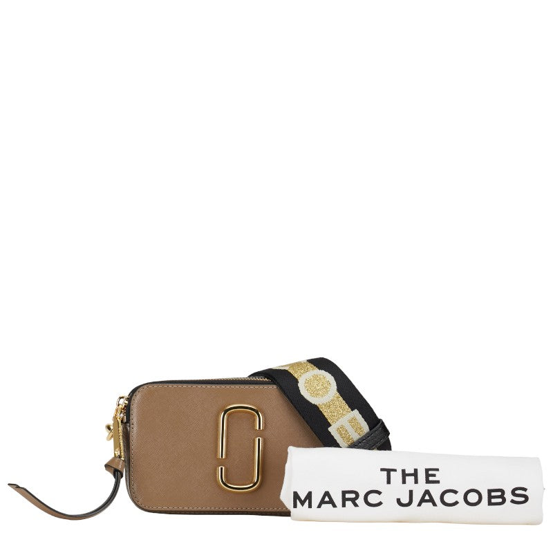 マークジェイコブス スナップショット ゴールド金具 ショルダーバッグ ブラウン ホワイト ブラック レザー レディース MARC JACOBS 【中古】｜【銀座パリス】　楽天市場店