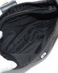 Fendi Zuo Canvas x Leather Shoulder Bag Brown 8BR036