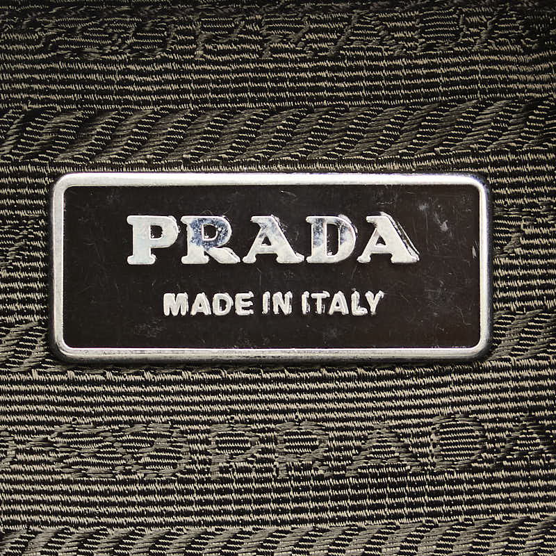 Prada Triangle Logo  Shoulder Bag Khakigreen Nylon  Prada