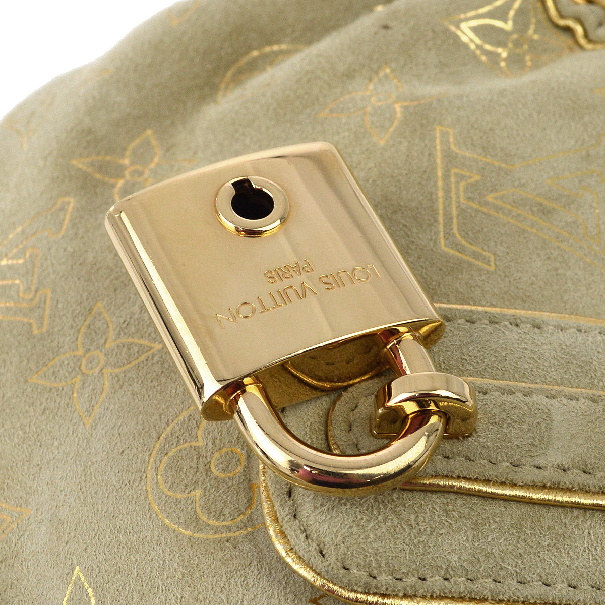 Louis Vuitton 2004 Beige Suede Extraordinaire Theda PM Handbag M92373