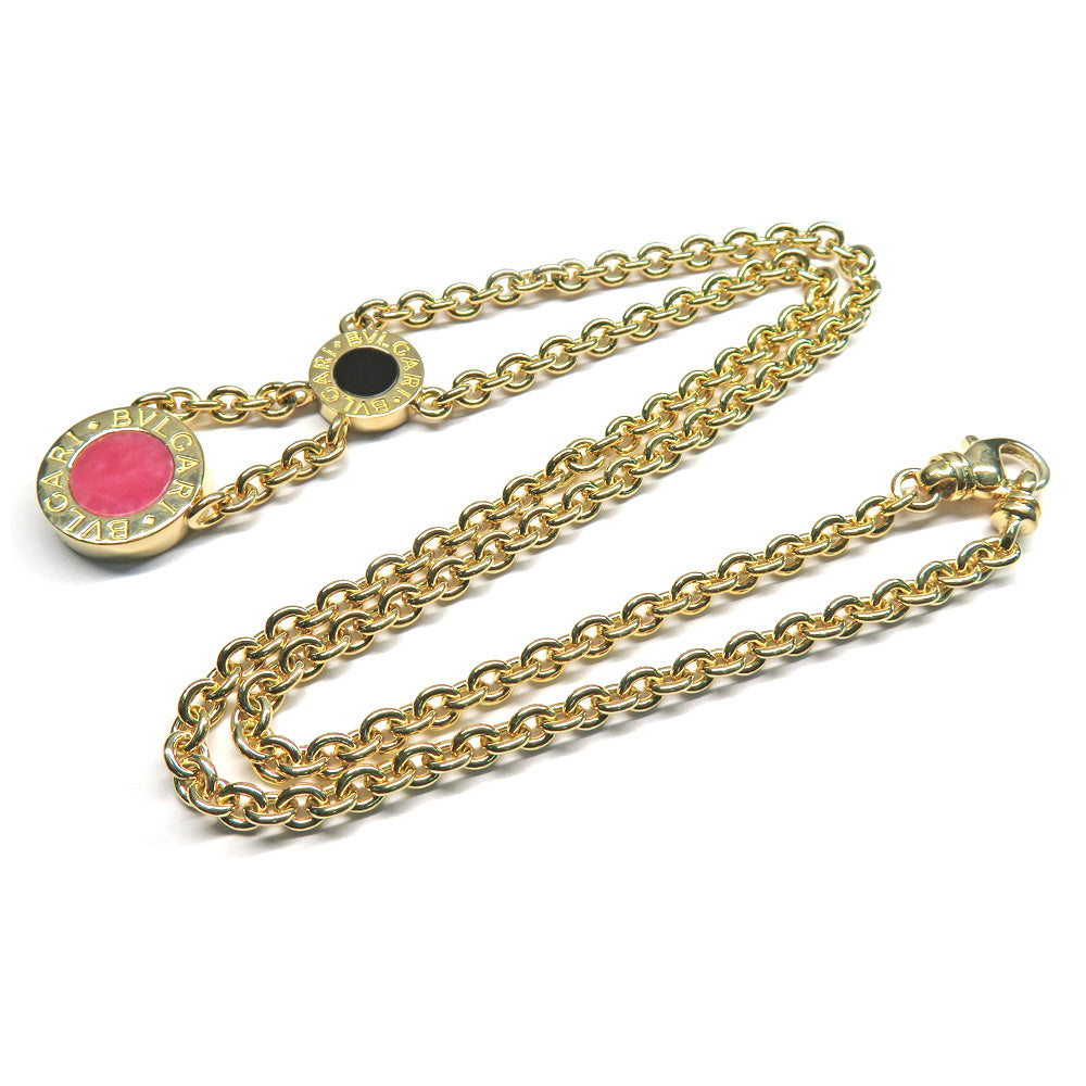 Bulgari necklace pendant n necklace pendant  necklace pendant 2 motifs K18YG 750 yellow g onyxis rapislasli roadnight  jewellery accessories beauty