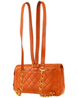 Chanel 1996-1997 Classic Flap Chain Backpack Orange Lambskin