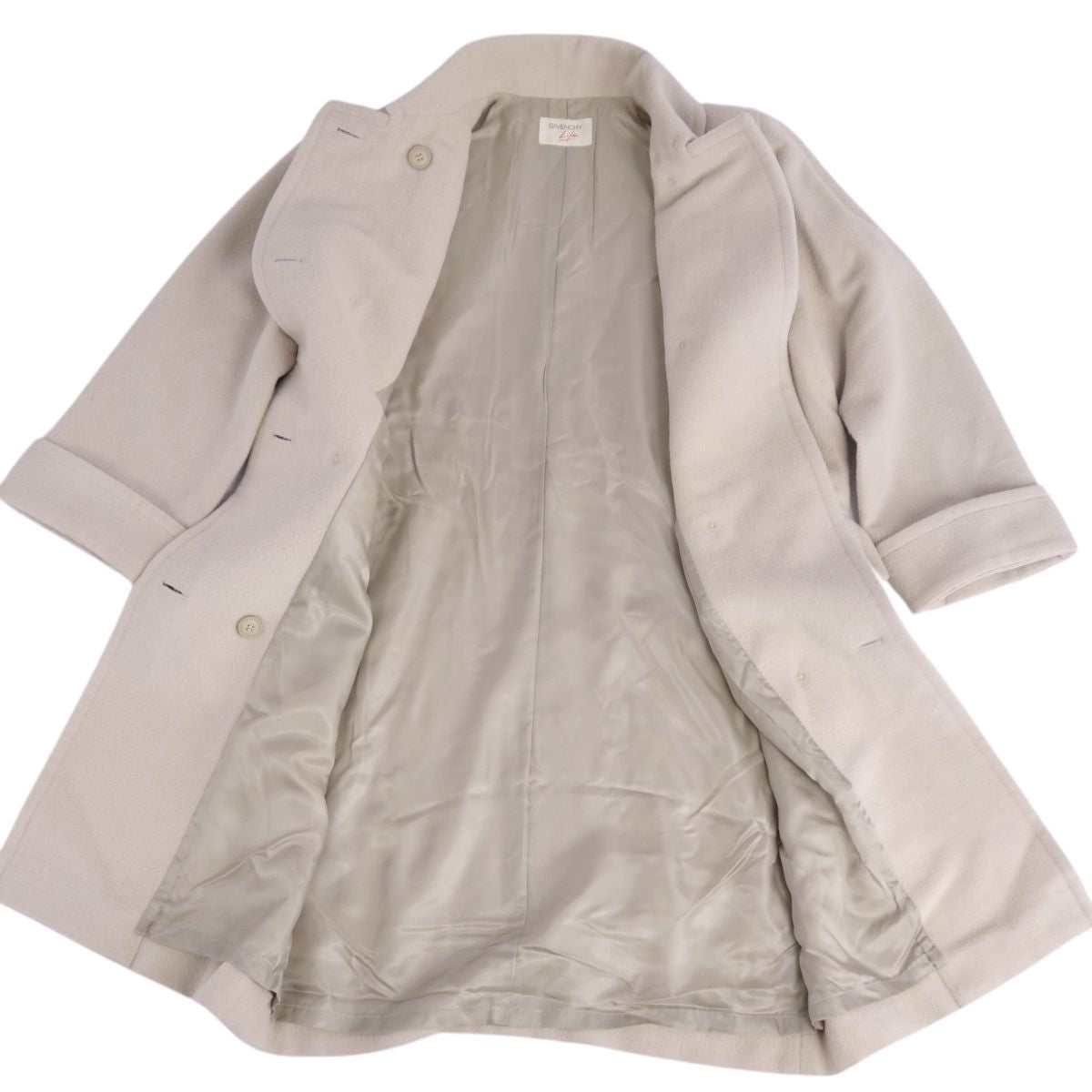 Vint Givenchy GIVENCHY Coat Double Brest Long Coat Wool Landless Out  9 (M Equivalent) Ivory  NORD
