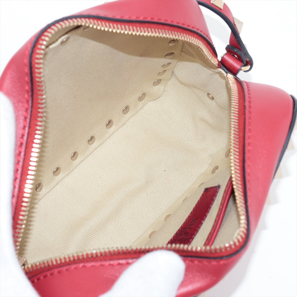 Valentino Garavani Lockstars Leather x Stalls Shoulder Bag Red Dove
