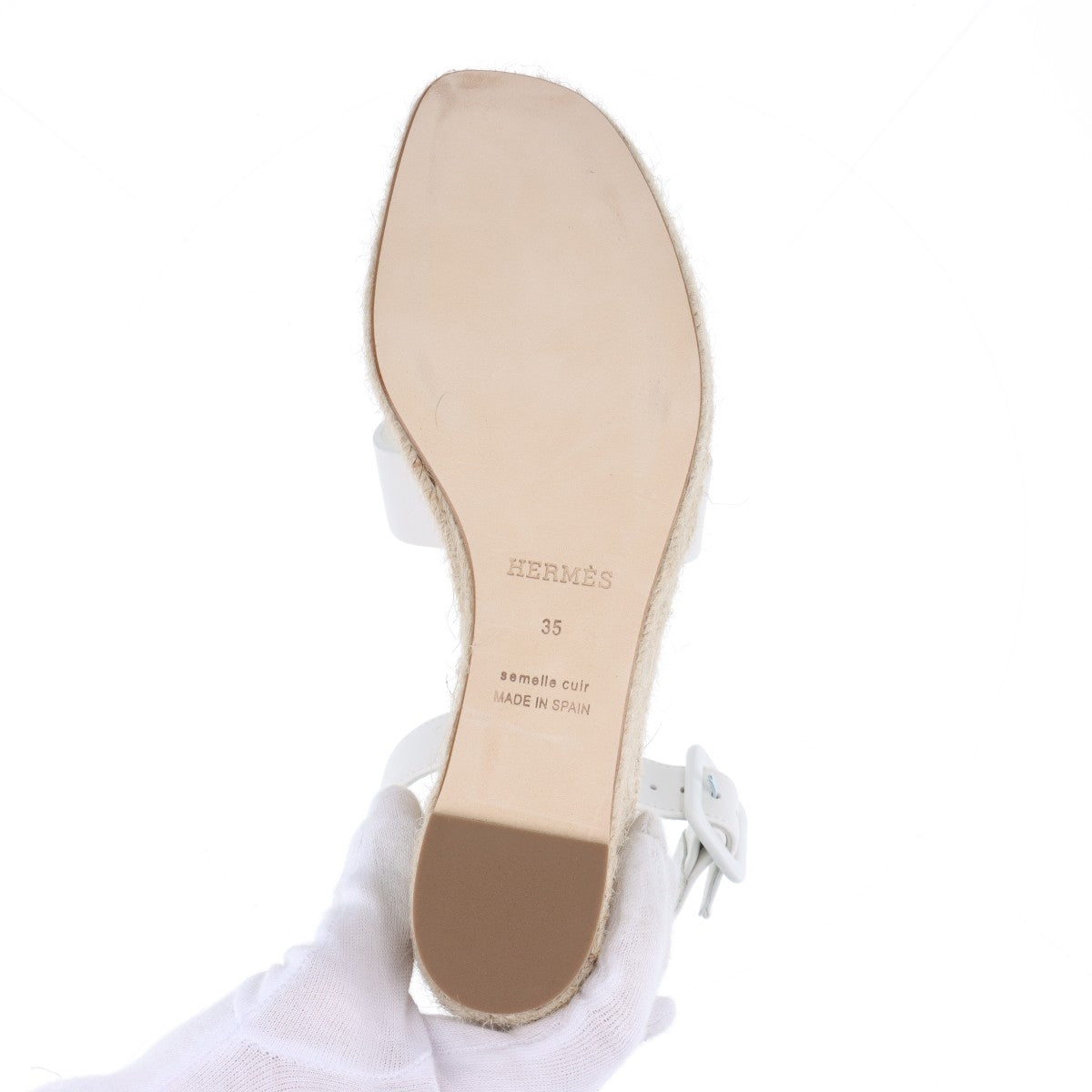 Hermes Elda Leather  Sandals EU35  White Box Bag