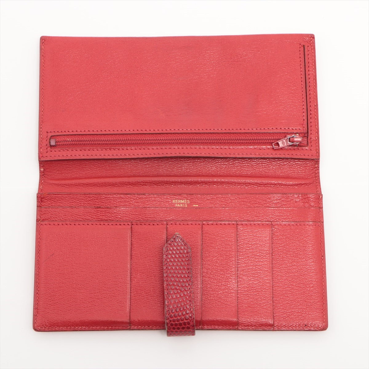Hermes  Rizard Wallet Red Gold  A1997