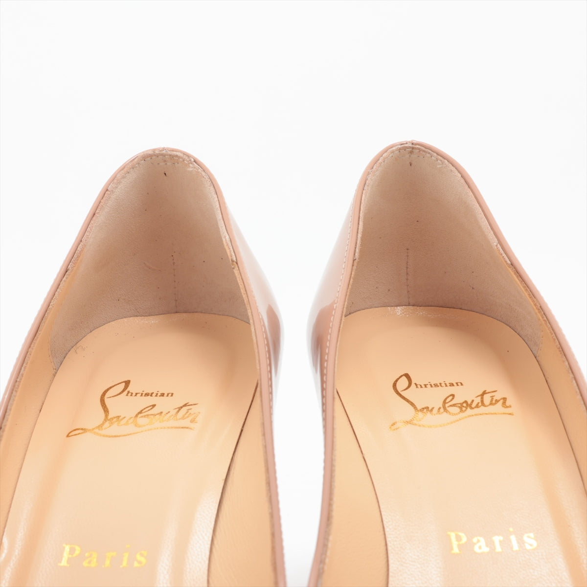 Christian Butterfly Patent Leather Pump 37  Beige Simple Pump