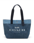 Coach Logo Denim Tote Bag Blue