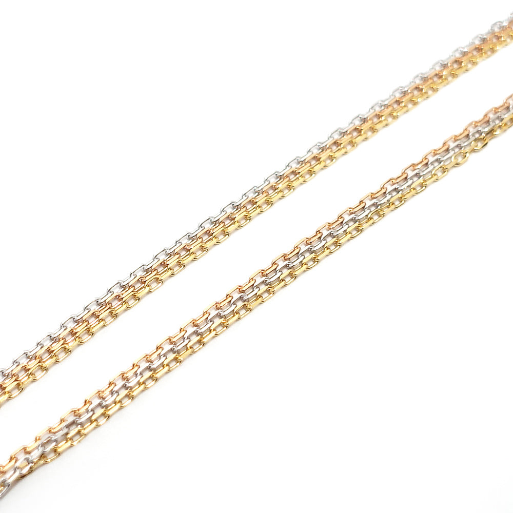 Cartier 3 Colors Trinity Diamond Necklace Pendant 3 G Chain Jewelry 750 K18 B3040900