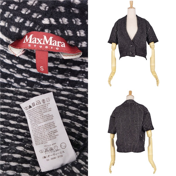 Max Mara Studio Cardigan Short Sleep e Mohair Tops  S Black/White   Shenzhen