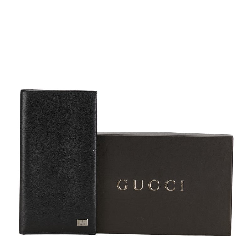 Gucci logo long wallet 120959 black leather ladies Gucci