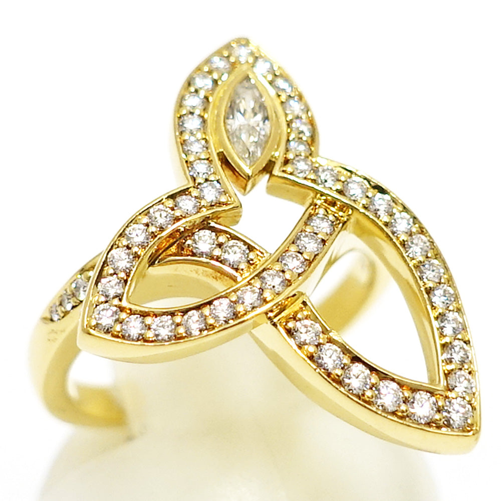 Harry Winston K18YG Diamond Ring Diamond Cluster 750YG Jewelry