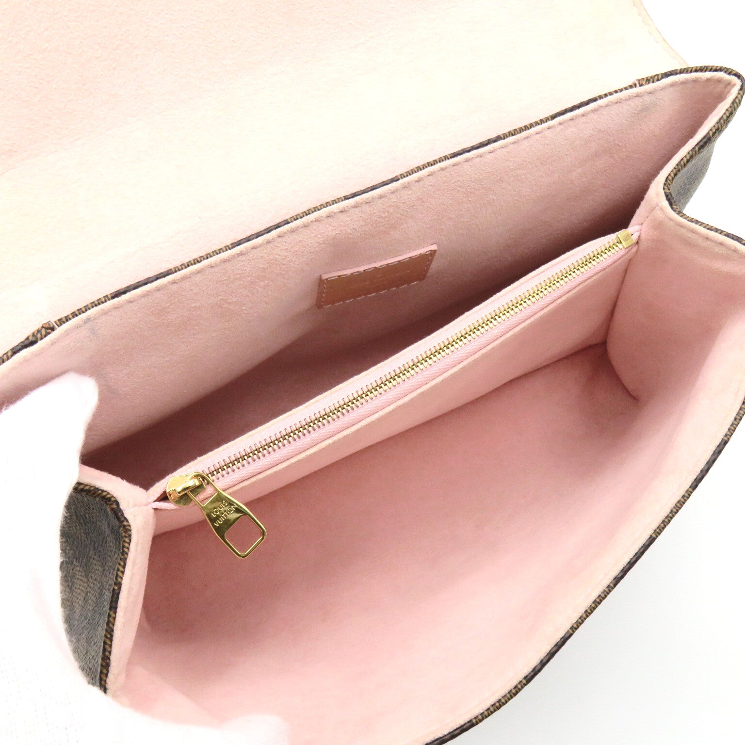 Louis Vuitton Case Clutch Shoulder Bag PVC Coated Canvas Damier  Brown/Pink N41597
