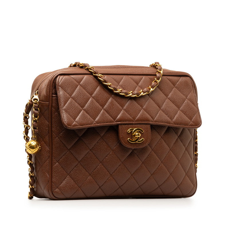 Chanel Matrases Coco Chain Shoulder Bag Brown G Caviar S  CHANEL