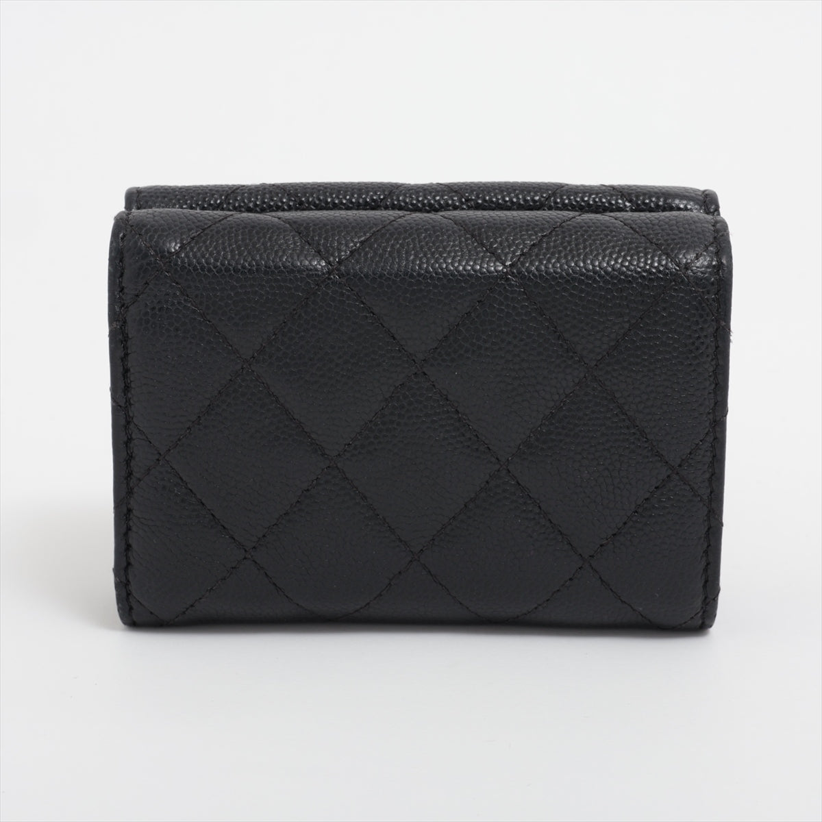 Chanel Matrasse Caviar S Compact Wallet Black G