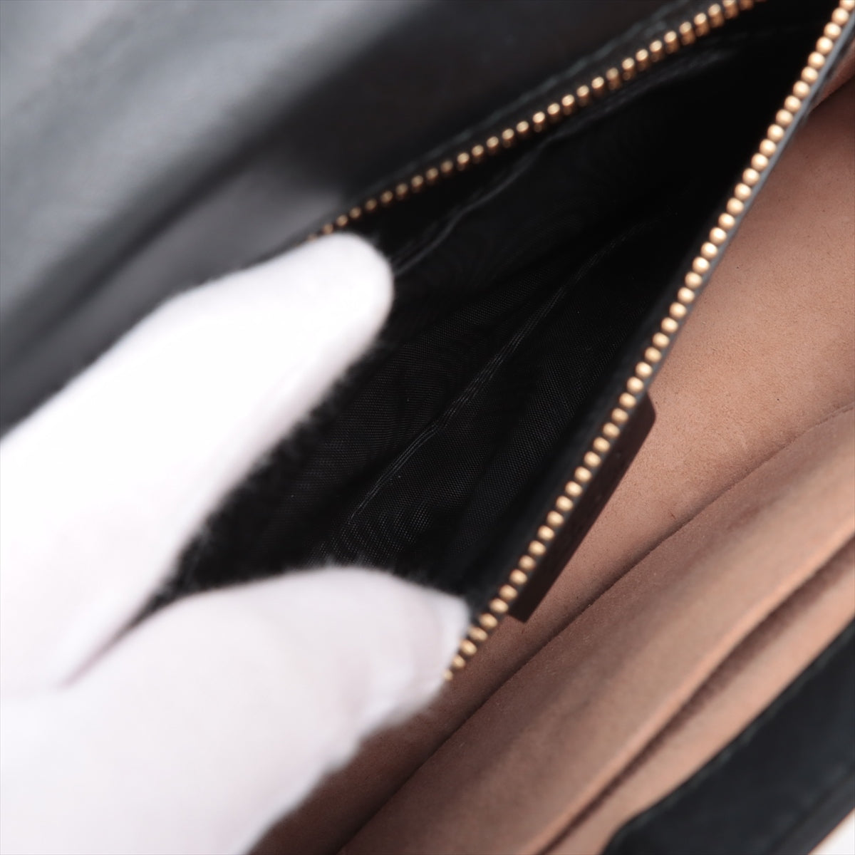Gucci Silver Leather Shoulder Bag Black 421882