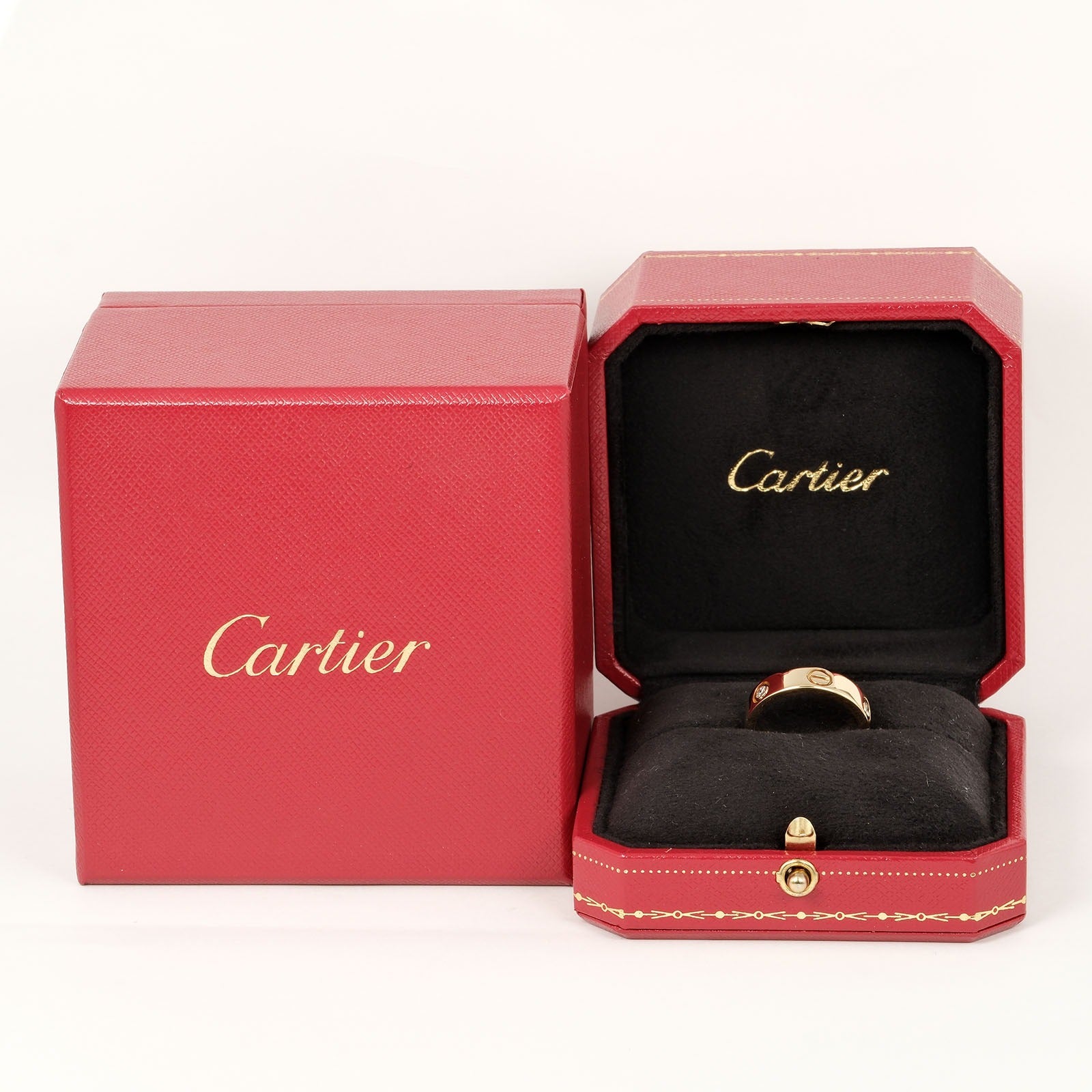 Cartier Lovee 15th Ring Ring K18 YG Yellow G 3P Half Diamond  8.67g