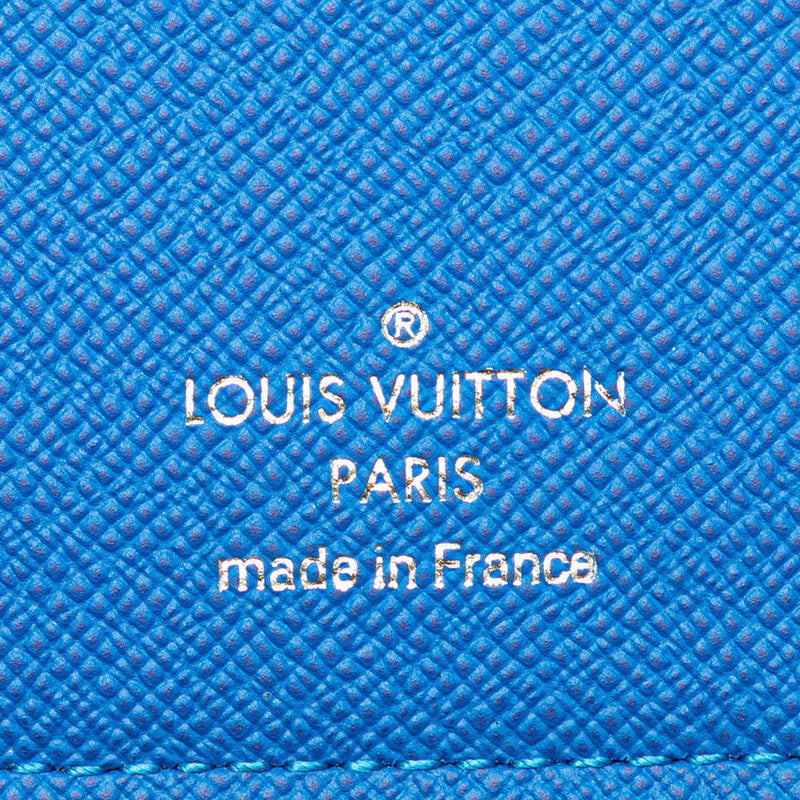 Louis Vuitton Taiga Portefolio Braza Double Fold Wallet M63300 Black Leather Mens LOUIS VUITTON