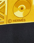 Hermes Carré 90 CUILLERS D'AFRIQUE African Cup SCalf Black Multicolor Silk  Hermes