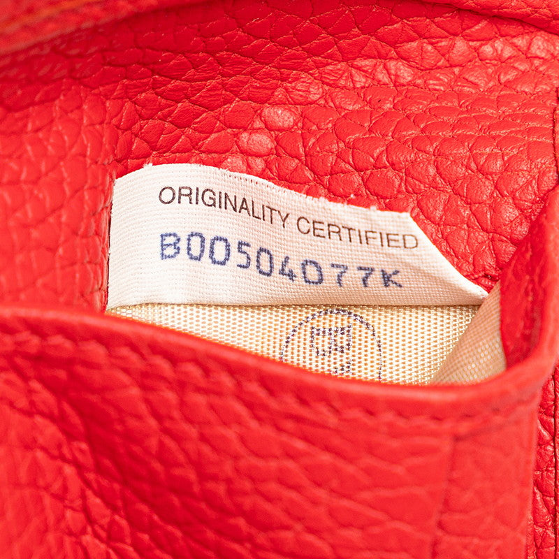 BOTTEGAVENETA Double Fold Wallet Compact Wallet Red Leather  BOTTEGAVENETA