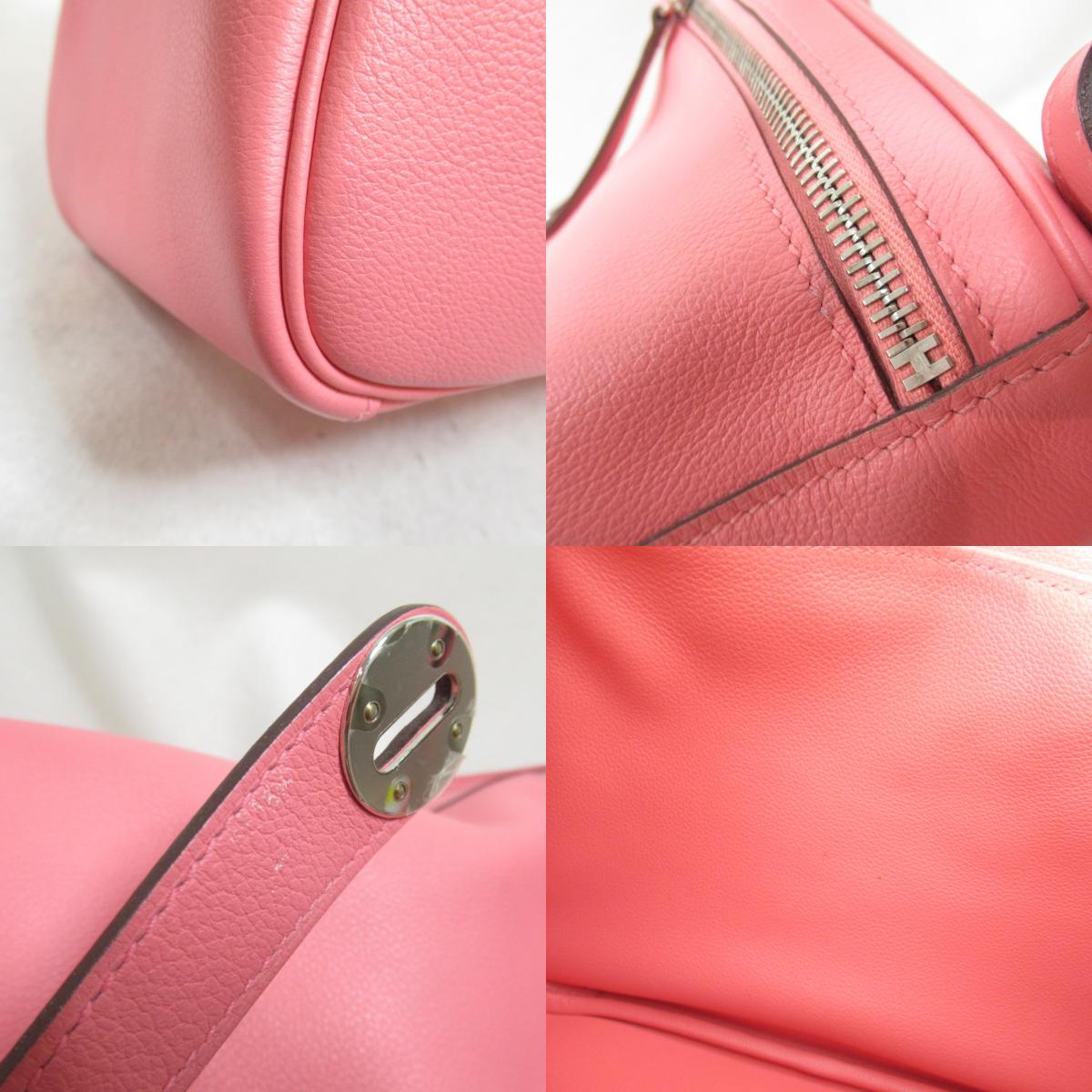 Hermes Lindy 30 Shoulder Bag Shoulder Bag Leather Evergreen  Pink Collection