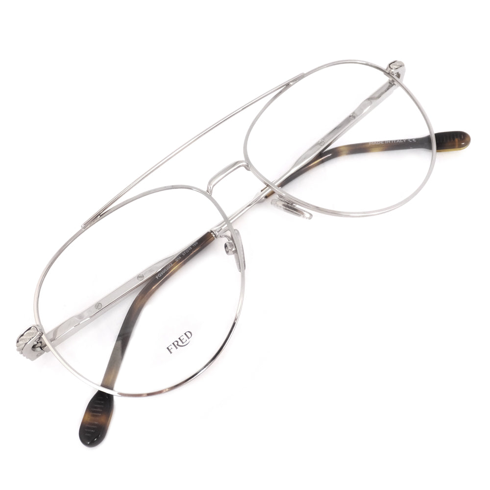 Fred Glasses Frame Silver Brown Size 57  15 150 FG50020U Ivory Glasses Made in Italy Small Others