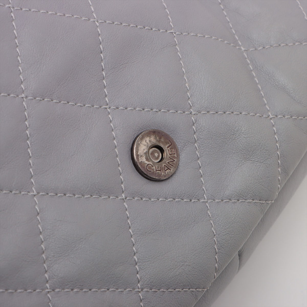 Chanel Matrasse  Chain Shoulder Bag Grey x Brown Gummetal G