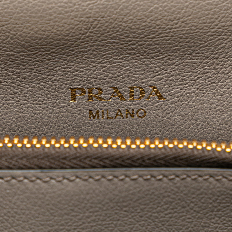Prada  Logo Triangle Logo  Handbag Shoulder Bag 2WAY 1BA579 Gr Leather  Prada