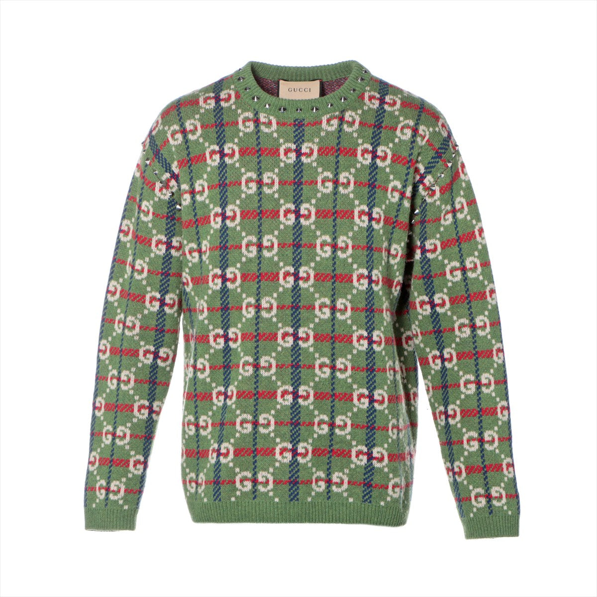 Gucci GG Pattern Wool e M  Green 713571 Stalls