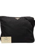 Prada Triangle Logo  ing  Shoulder Bag BT0220 Black Nylon  PRADA