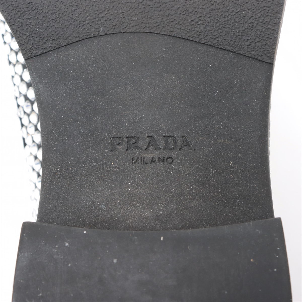 Prada Wood  7 Men Black x Silver 2DE135 Triangle Logo Chocolate Crystal