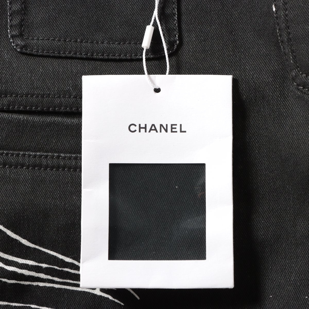 Chanel Coco Button 22C Cotton Denim Pants 40  Grey P71979V63579