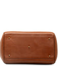 Burberry New Check  Horse Logo Mini Boston Bag Handbag Brown Leather