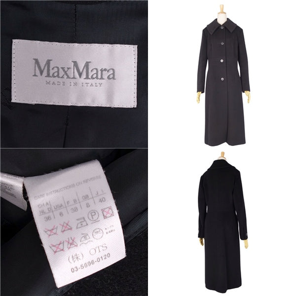 Max Mara Coat White Tag Heuer  Coat Balmacorn Coat Wool Cashmereia   JI40 USA6 FB38 (M Equivalent) Black  BODEST