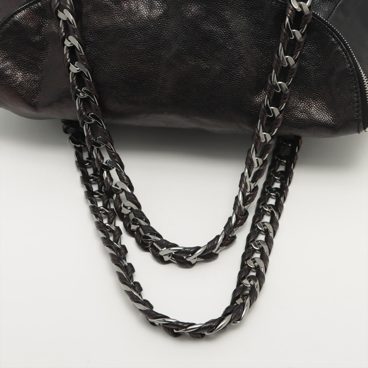 Chanel Coco Caviar S Tote Bag Black Silver G  11th