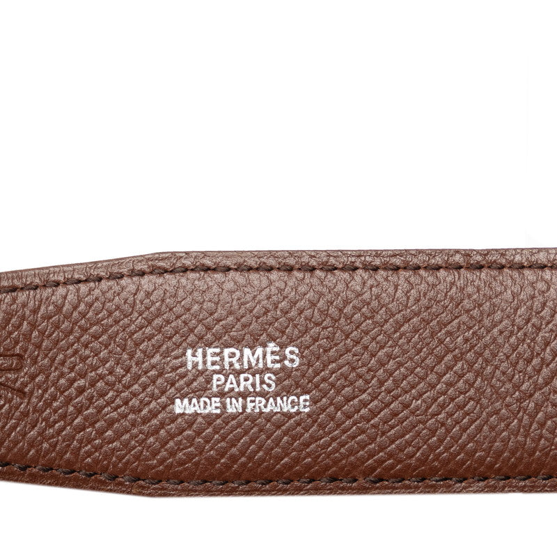 Hermes Constance H Reversee Belt 70 Black Brown Silver Leather  Hermes