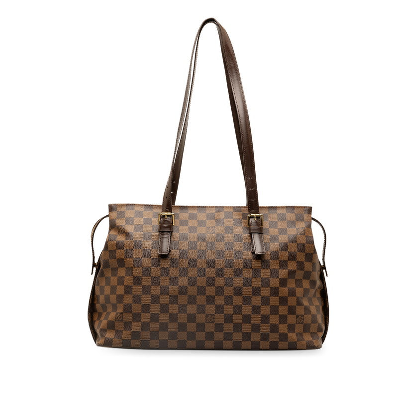 Louis Vuitton Damier Chelsea Tote Bag N51119 Brown PVC Leather  Louis Vuitton