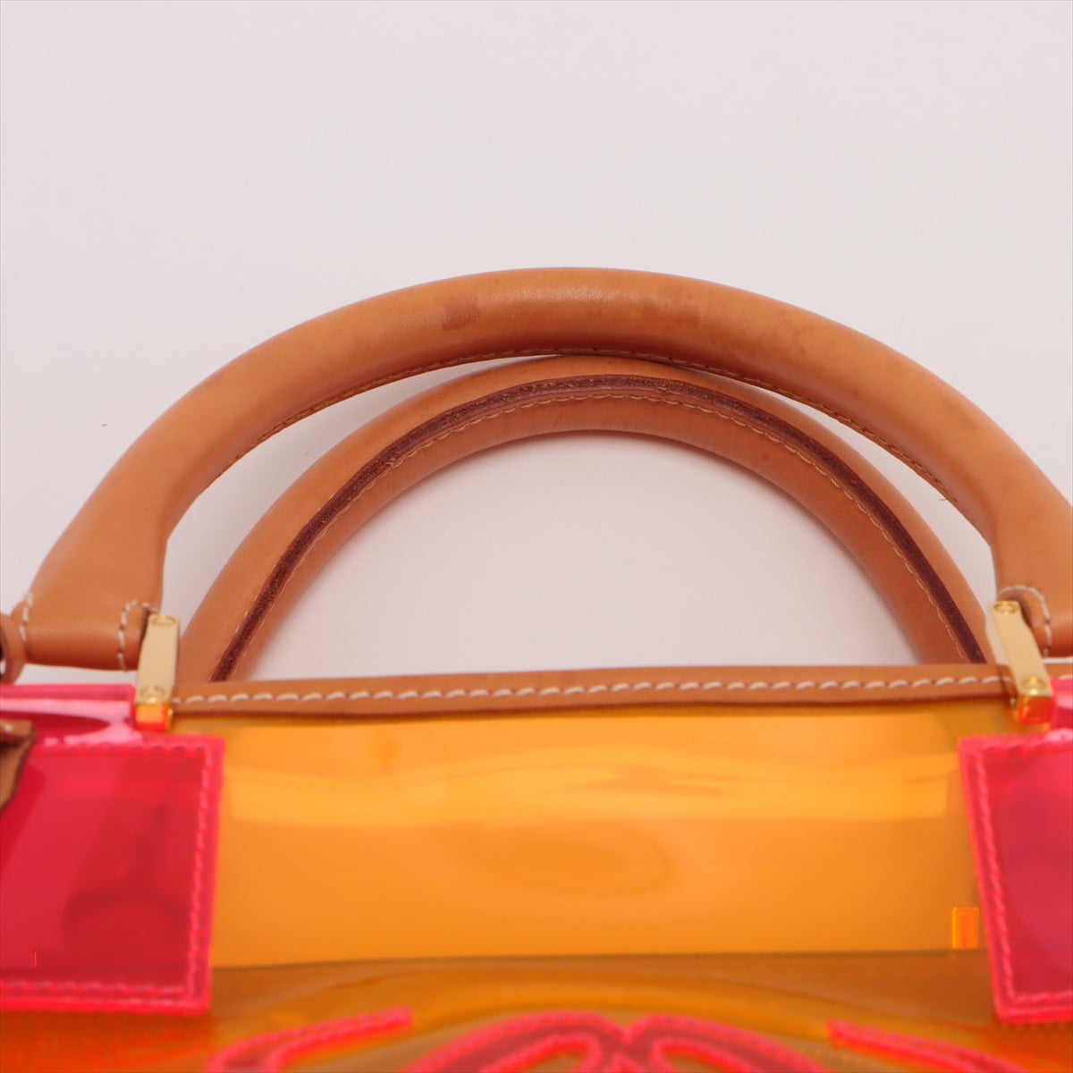 Loewe Amazon Vinyl X Leather Handbag Orange Luggage