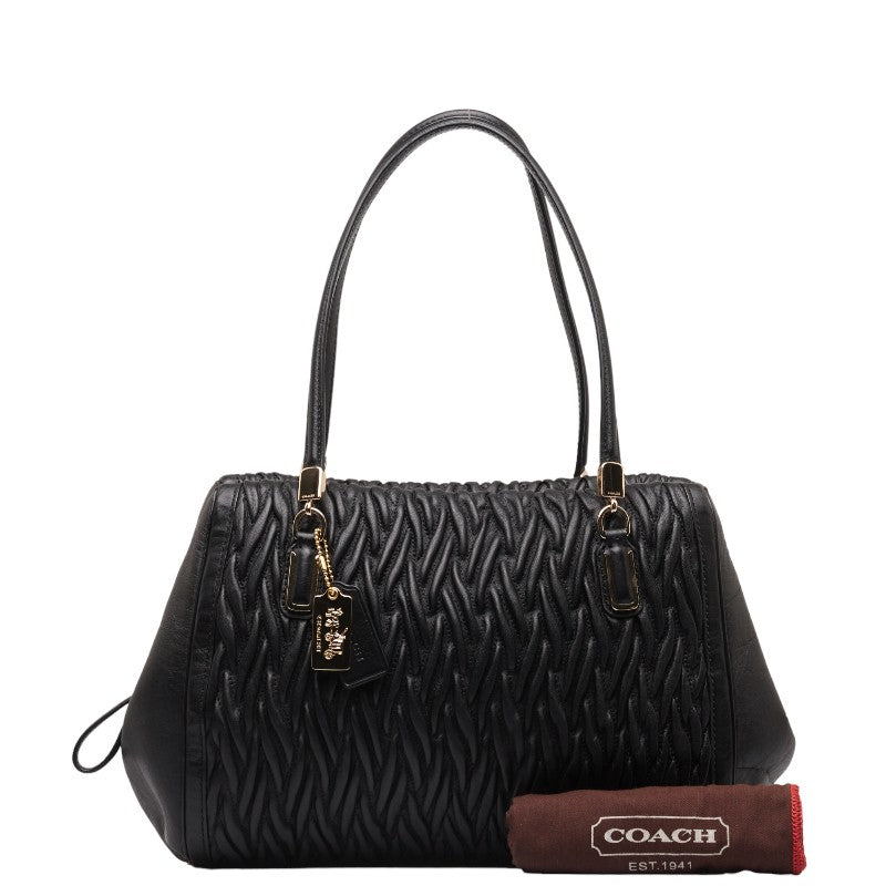 Coach Handbag Black Gold Leather  Coach